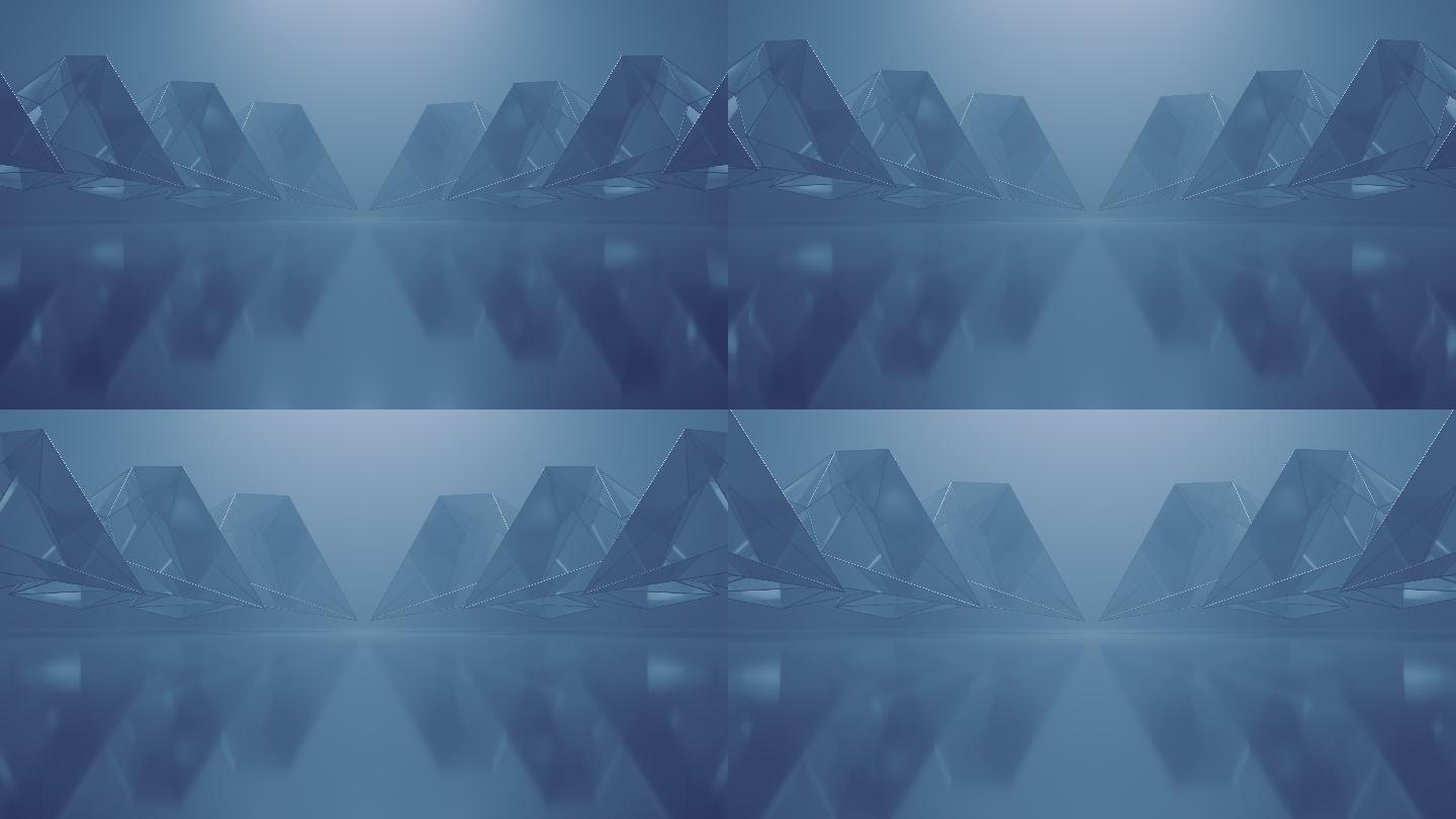抽象几何体背景3D渲染