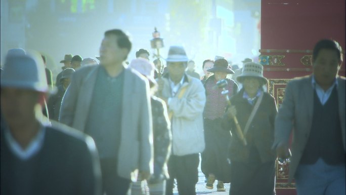 人流 朝圣者 西藏 布达拉宫