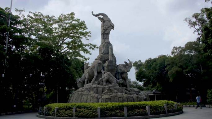 广州地标五羊雕塑4k移动延时