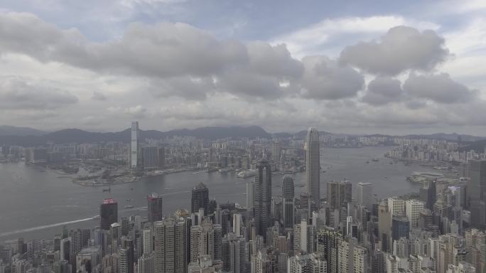 香港太平山航拍维港