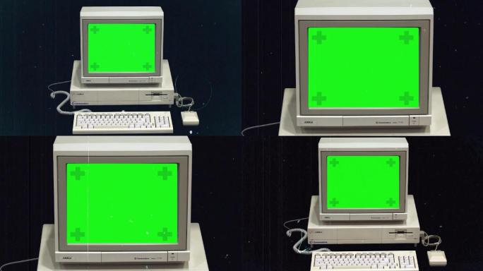 【绿幕素材】旧电脑绿幕效果