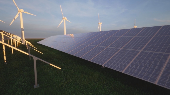 光伏新能源风力发电太阳能发电站