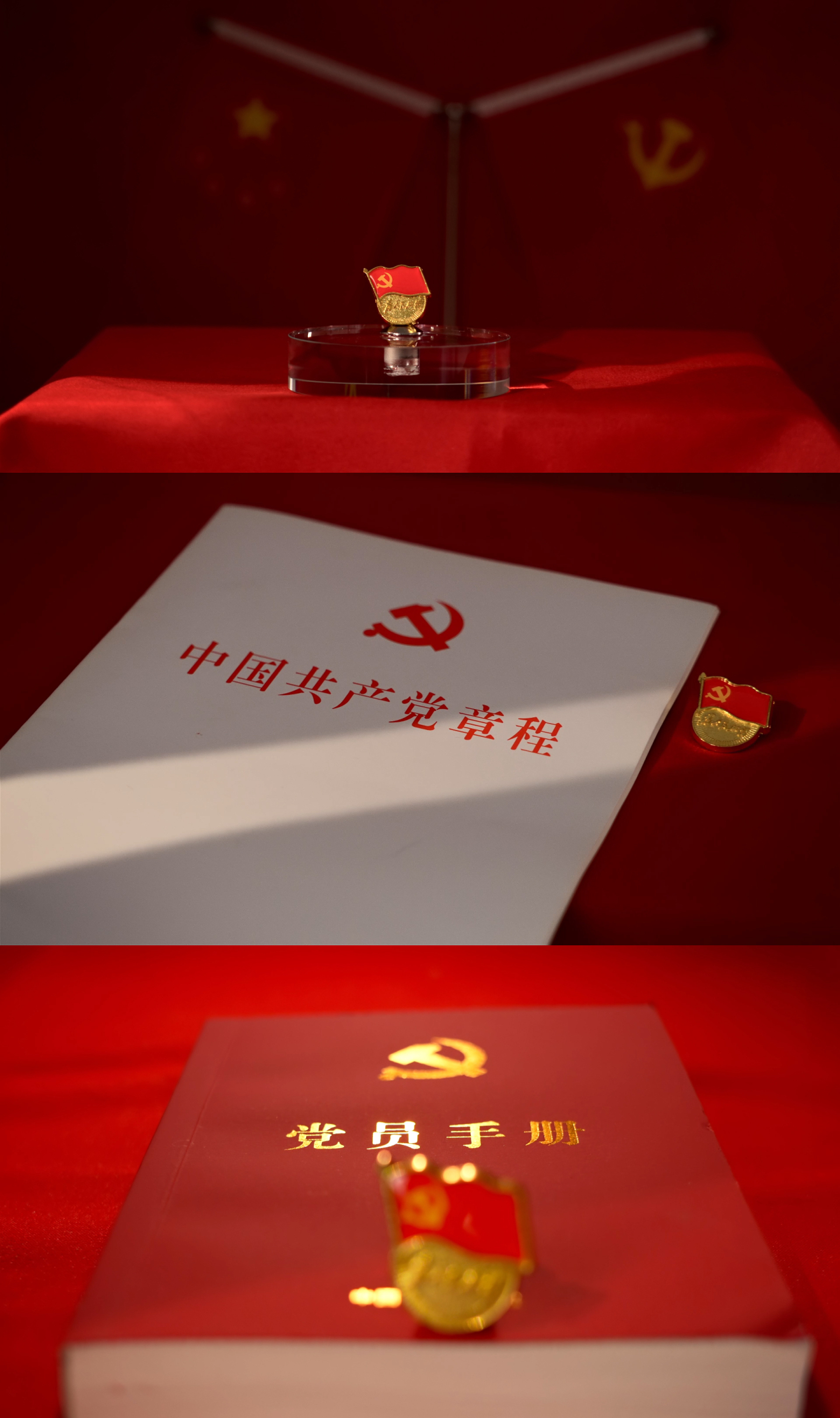 4K红色 党 党建党徽100周年素材V3