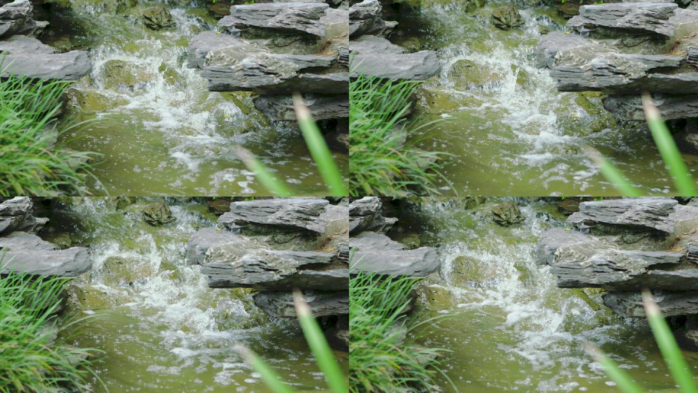 自然山间小溪流水