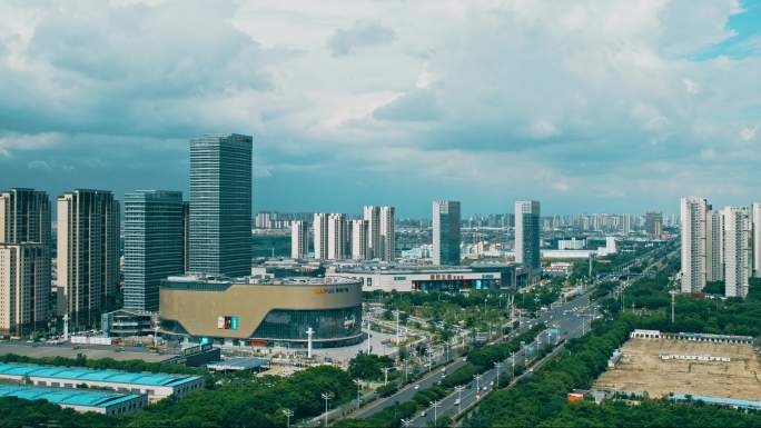 城市天空乌云延时