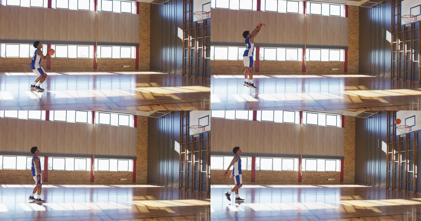 美国黑人男子篮球运动员，正在练习投球