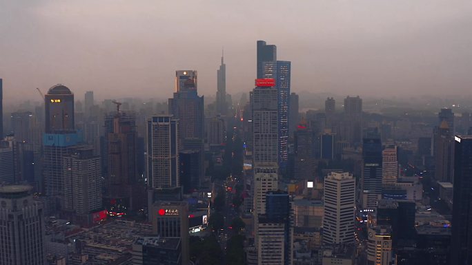 城市钢铁森林南京都市航拍视频素材