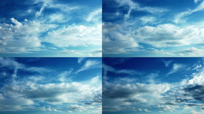 蓝天天空白云云朵延时摄影