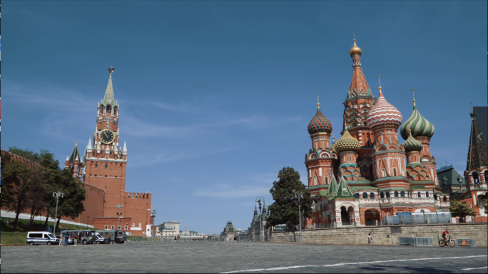 外国城市风景俄罗斯红场空镜