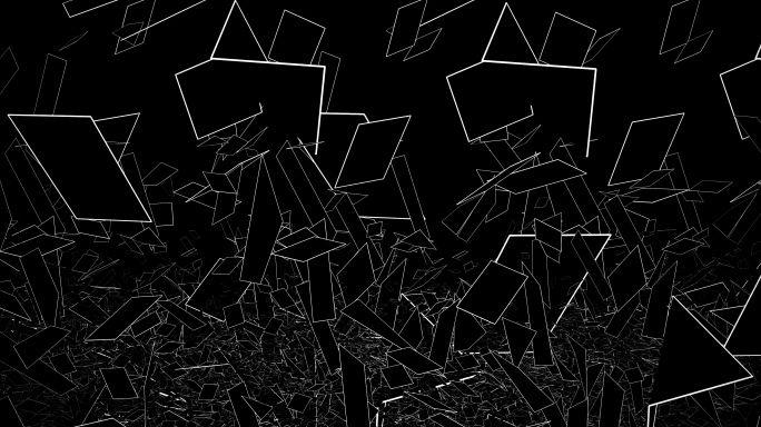 【4K时尚背景】黑白山体破碎虚拟抽象炫酷