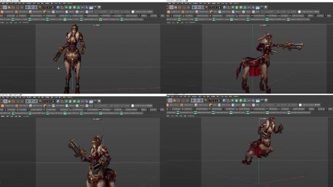 人马C4D模型动作工程