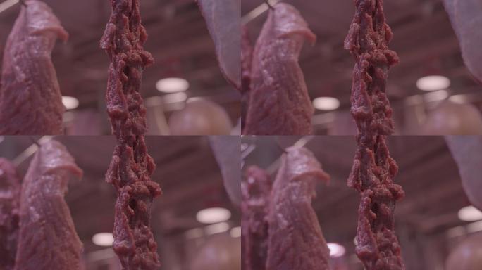 肉档口 挑选肉 挑肉 黄牛肉  市场档口