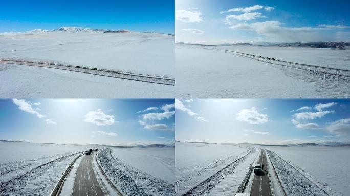 4K航拍青藏高原壮丽雪景