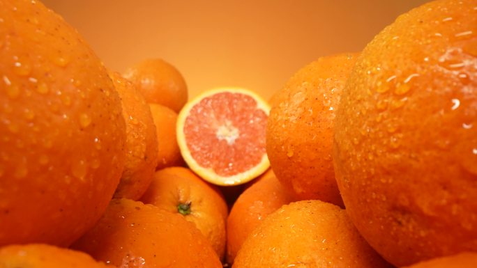 微观橙子雪橙水果展示4K50帧