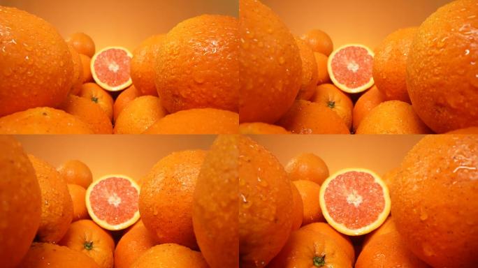 微观橙子雪橙水果展示4K50帧