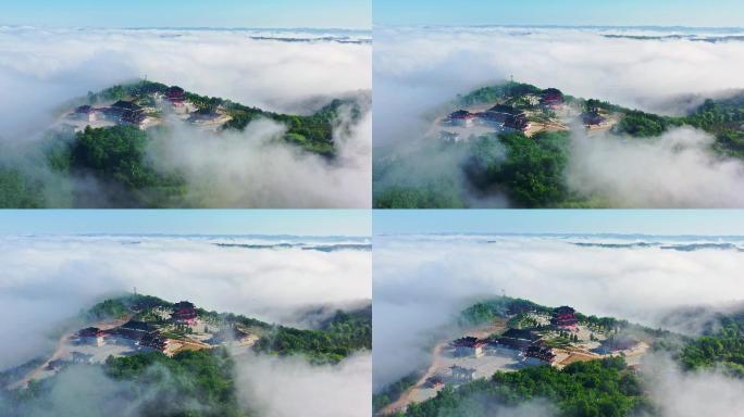 寺庙云雾缭绕仙境