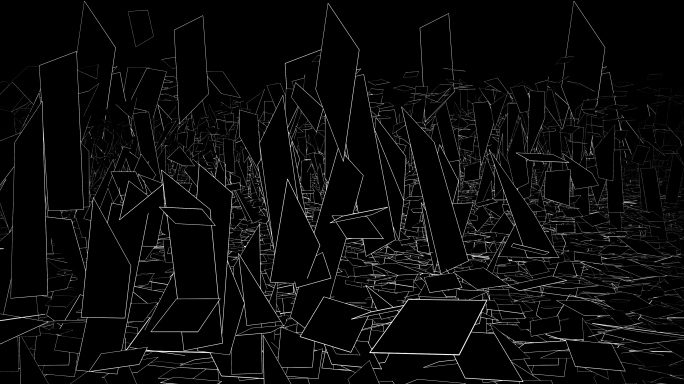 【4K时尚背景】虚拟电子山体破碎黑白光线