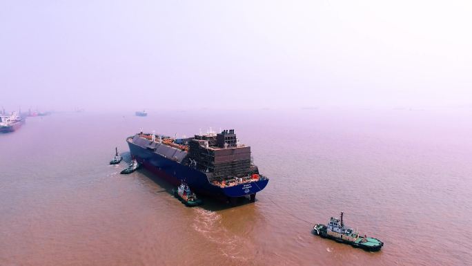 LNG船航拍 海上拍摄 出海