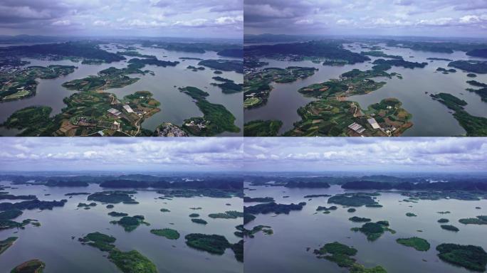 4k航拍贵州安顺红枫湖岛屿 2