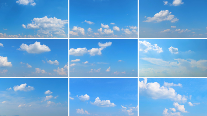 蓝天白云延时云朵飘散视频素材