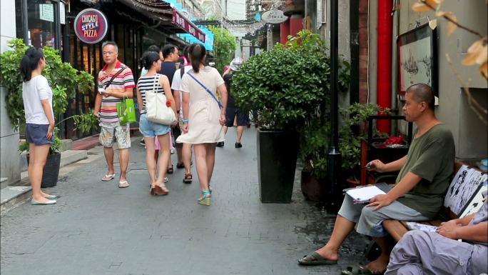 街拍 人流 购物 街道