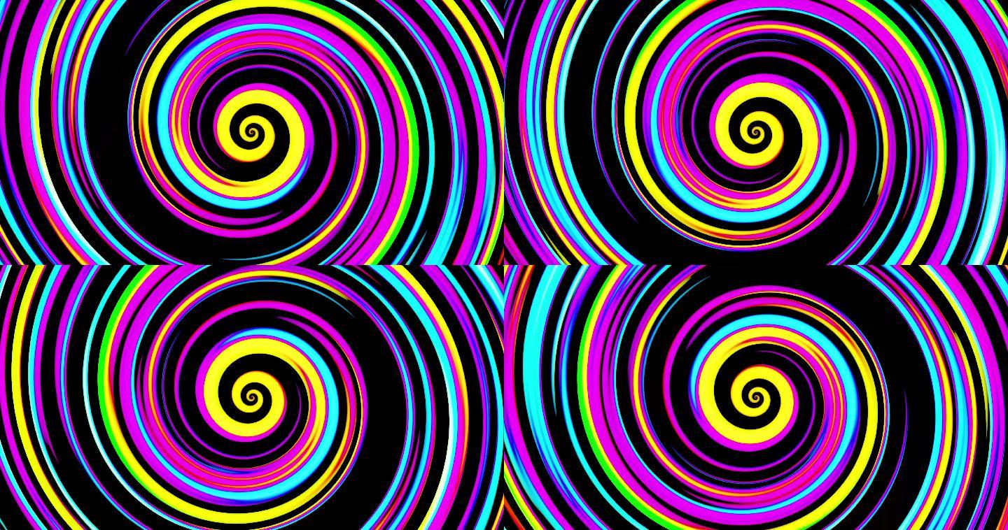 【4K】彩色漩涡循环