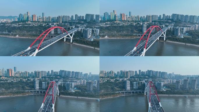 重庆菜园坝大桥航拍