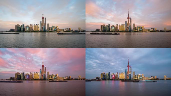 上海夜景 陆家嘴夜景 金融城 城市晚霞