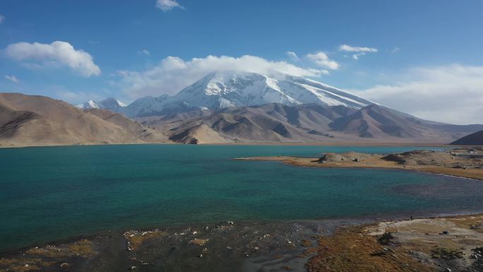 原创 新疆喀拉库勒湖慕士塔格峰雪山风光