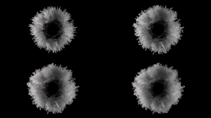 烟雾冲击波扩散爆炸特效3D动画素材背景