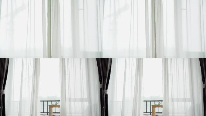 白色窗帘  飘窗