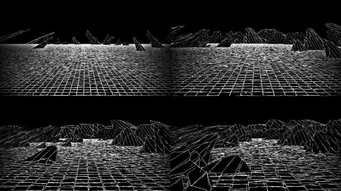 【4K时尚背景】艺术虚幻世界几何山体破碎