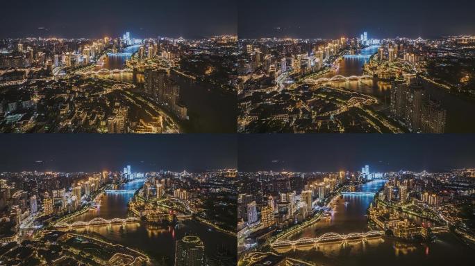 福州江滨夜景航拍延时（闽江之心）