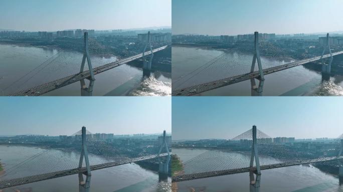 重庆马桑溪大桥航拍环绕镜头