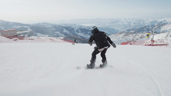 单板滑雪跟拍刻平一镜到底 4K60P