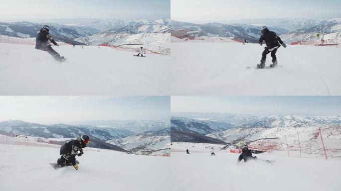 单板滑雪跟拍刻平一镜到底 4K60P