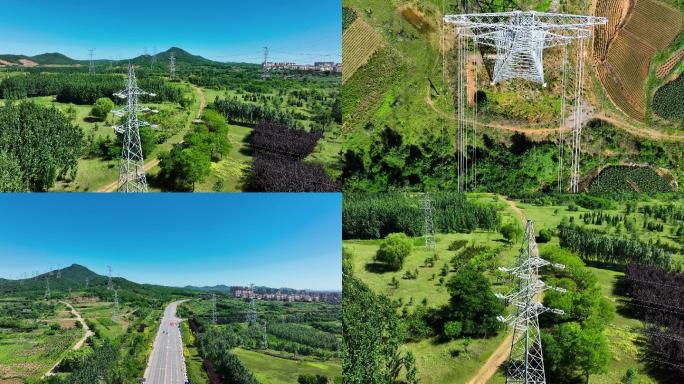森林高山山林高压电线国家电网电力传输