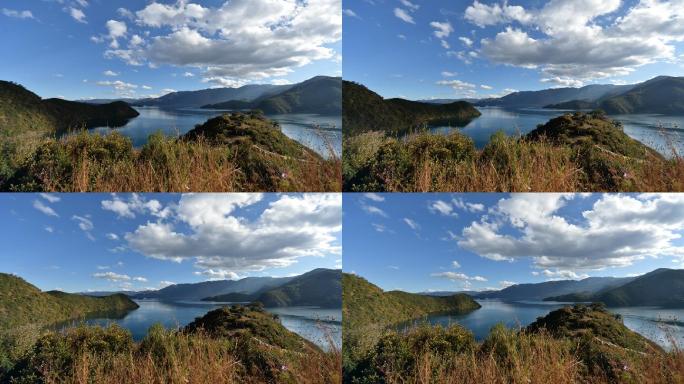 泸沽湖旅游宣传片头泸沽湖最清澈水面镜头