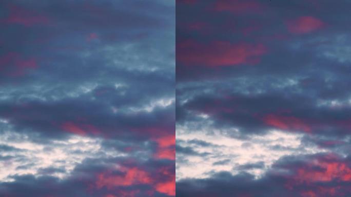 日落时分壮美的火烧云晚霞，延时摄影空镜