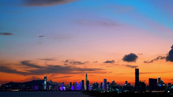 深圳唯美晚霞 深圳唯美夜景 霞光满天