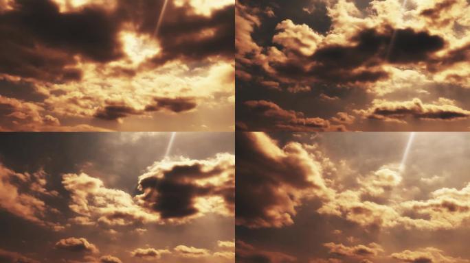 【HD天空】梦幻黄昏光线柔雾云团多云云影