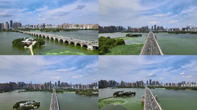 武汉汉阳墨水湖大桥4K航拍