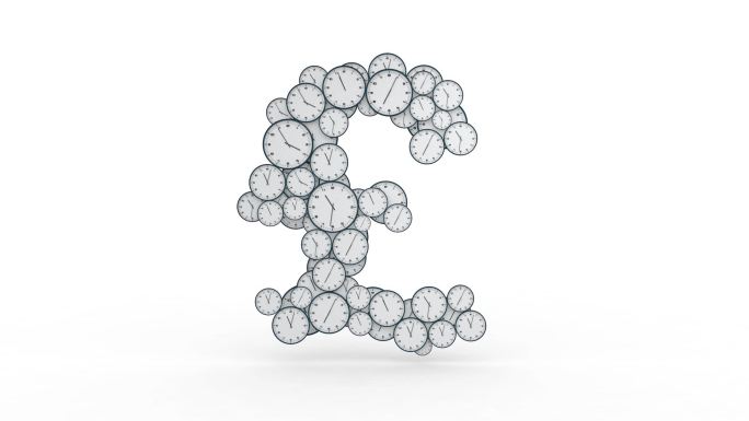 时间组成的美元符号时间金钱