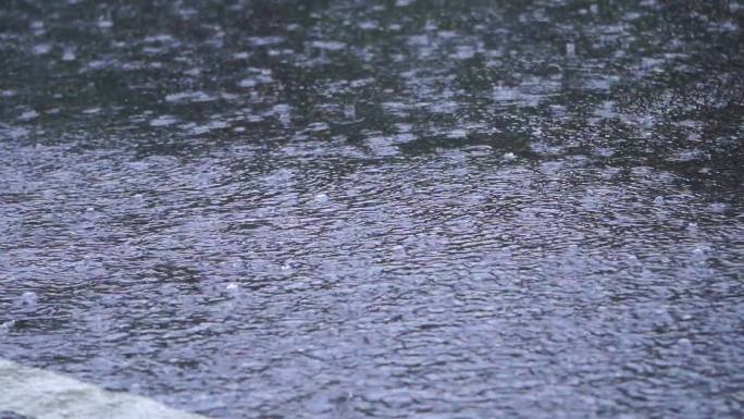 路面上的雨水 被雨水淋湿的路面