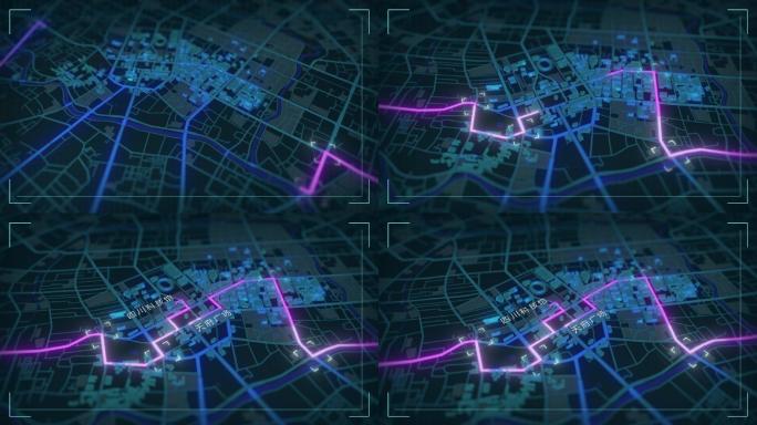 【原创可商】科技城市导航地图ae模板
