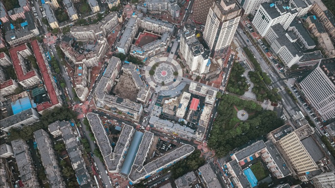 沈阳南市场大范围航拍延时风景