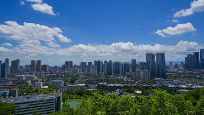 4K夏天城市延时空镜头