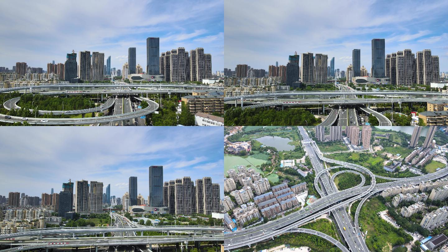 城市错综复杂的立交桥4K航拍