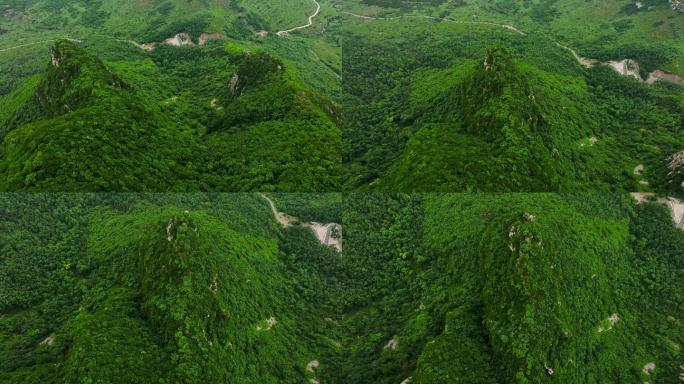 航拍青翠欲滴的青山，生态美景如画