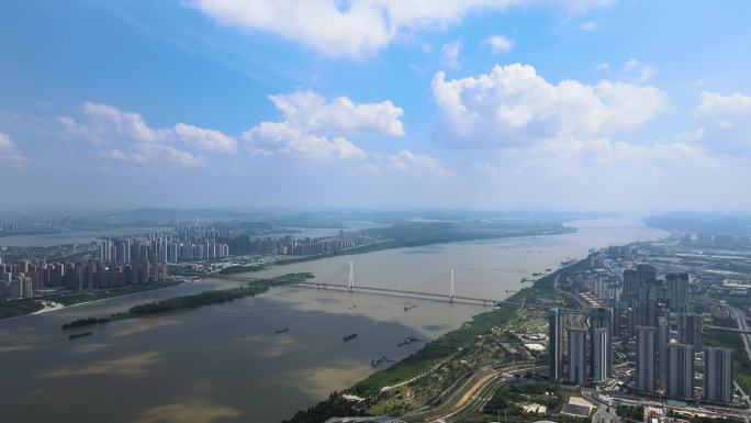 武汉白沙洲大桥4K航拍